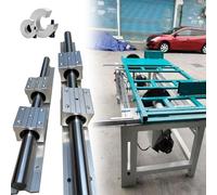 SBR Linear Guide Rail Set 600 800 1000 Mm, Precision Sliding Rail Track System Includes Quiet Linear Rails & Square Slide Bearing Block, for CNC/Drilling/Grinding Machine(SBR20,Length 100mm)