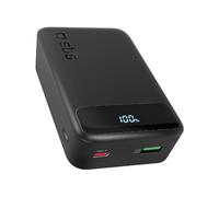 SBS Compact PowerBank, 20000mAh, 20W Power Delivery (PD 3.0 PPS), AFC, Power Bank with Fast Charging, LCD Display, USB-C, USB-A, Portable Travel Charger, Compact Design, Black