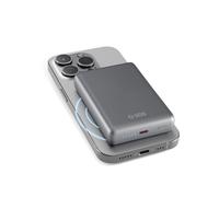 SBS PowerBank 10K MagSafe, 10000mAh, Wireless 15W, 20W Power Delivery USB-C (PD 3.0 PPS), Power Bank with Fast Charging, Portable Travel Charger, Slim Design, Aluminum Body, Gray