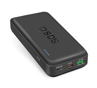 SBS PowerBank 20K Fast, 20,000 mAh Power Delivery, Fast Charge 20 W, Adaptive Fast Charge (AFC), Status LED, USB-C, USB-A, Charger for iPhone, iPad, AirPods, Samsung, Tablet, Smartphone