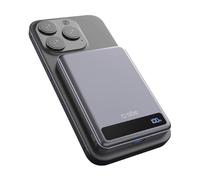 SBS Qi2 Solid State Power Mag 5K - 5,000 mAh Power Bank, Qi2 15W Wireless Charging, Magnetic MagSafe Power Bank, USB-C Power Delivery 20W, Portable Travel Charger, Ultra-Slim, Titanium