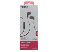 SBS Stereo Earset Studio Mix 30 Headphones Jack In-Ear Red