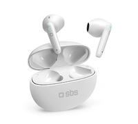 SBS Twin Pure Drops, Environmental Noise Cancellation Earphones with Microphone, True Wireless, Fast Charging, Comfortable All Day Fit, White