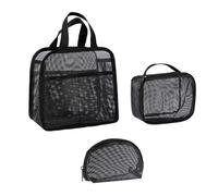 [Sbshiouu] 3PCS Makeup Bag Barack Breathable Cosmetic Bag for Organizing Essential Beauty in Gym Swimming Pool Compact Shower