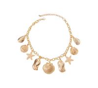 [Sbshiouu] Beach Jewelry Trendy Sea Star Shell Pendant Necklace Lightweight Clavicle Chain Fashion Accessories Inspirational Holiday Gift Necklace, フリーサイズ, As described, No Gemstone