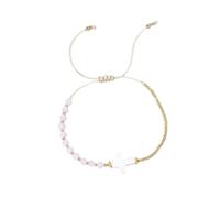 Sbshiouu Crucifix Beaded Bracelet Wrist Chain with Multicolor Crystal Beads for Women Handmade