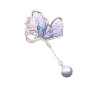 Sbshiouu Elegant Butterfly Brooch with Pearls Designs Dripping Waterdrops Shape Alloy Materials for Women Fashion