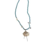Sbshiouu Elegant Coastal Sea Star Shell Pearls Pendant Necklace Jewelry for Women Clavicle Chain