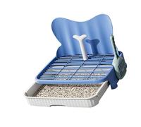 Sbshiouu Large Dog Bathroom with High Splashplate and Hoisted Net Framework Indoor Pet Potty Removable Launderable Tray Not Slip Base for Intermediate