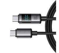 Sbshiouu Nylon Braided USB C Cable 100W Fast Charging With Real Time Power Display Suitable For Various Phone Devices Use USB C Charging Cable