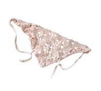 [Sbshiouu] Openwork Knit Floral Bandana Multipurpose Headcover Women Fashion Photography Path, a, One size