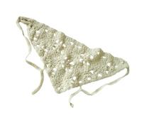 [Sbshiouu] Openwork Knit Floral Bandana Multipurpose Headcover Women Fashion Photography Path, green, One size