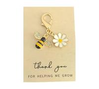 [Sbshiouu] Sparkling Rhinestone Bee Flower Pendant Keychain Bag Lightweight Metal Accessories Backpack Gift Bling Keychain Accessories, a, One size