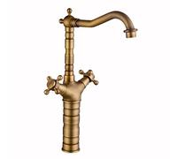 SBSSYVLMV Bathroom Sink Faucet Double Handle Antique Brass Kitchen faucets Compatible with 1 Hole Compatible with, A(Antique B)