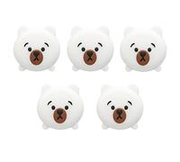 SBSSYVLMV Door Wedge Stoppe, Stops, Stoppers,Silicone Stop Wall Protector Self-Adhesive Handle Bumper for Silent and Shock Absorption, Cute Animal Shape-Deer||5 PCS(White Bear)