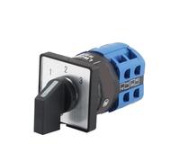 SBSSYVLMV Universal Transfer Rotary Cam Switch 10A 3 Positions 2 Poles Power Supply One Out of Three Signal Control Selector LW26-10/2(Silver Panel)