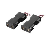 SBTRKT 1pc Black Plastic 2 X AA 3V 5# Battery Cell Case Holder W Wired