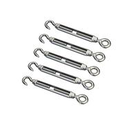 SBTRKT 5PCS 304 Stainless Steel Open Body Hook And Eye Turnbuckle M4 To M10 Threaded Rod Wire Rope Chain Turnbuckles Rigging Hardware (Size : M8)
