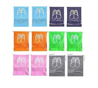 SBTs? Portable Travel Shoe Bags Shoe Organizer Space Saving Storage Bags- Aqua Blue, Navy Blue,Green, Grey, Orange & Pink 16 X 12'' Inches- 12 Piece Pack