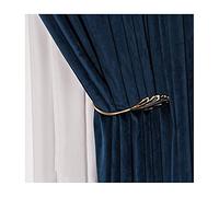 SBTXHJWCGLD Blue Blackout Curtains for Bedroom,Thermal Insulated Velvet Pencil Pleat Curtains Blinds for Living Room Window Treatments for Room Darkening 1 Panels,deep Blue,400x270cm