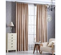 SBTXHJWCGLD Heavy green velvet curtain blackout soundproof curtains, Opaque curtains with curling tape For living room bedroom, 2 panel,dark green,Champagne,200X230cm