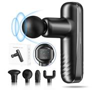 SBUBU Mini Massage Gun for Deep Tissue Percussion - Portable Handheld Massager for Muscle Recovery with 4 Massage Heads High-Intensity Vibration Rechargeable Small Massage Gun