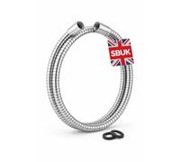 SBUK Chrome Shower Hose 1.75m - Anti-Kink Stainless Steel High Pressure Replacement with Universal Standard Fittings - 11mm Cone - Leakproof & Durable Bathroom Accessory