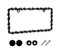 Sbulhia Barbed Wire License Plate Frame, Sturdy Plastic Barbed Wire Design Car Tag Cover with Screw Kit, Personalized License Plate Holder Cool Auto Decoration for Men Women (Black)