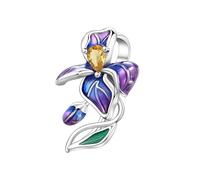 SBUTUXC 925 Sterling Silver Charm - Assorted Floral & Seasonal Pendants and Beads for Bracelets - Butterfly Rose, Tulip, Lily of the Valley, Maple Leaf, Autumn, Iris Designs