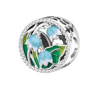 SBUTUXC 925 Sterling Silver Charm - Assorted Floral & Seasonal Pendants and Beads for Bracelets - Butterfly Rose, Tulip, Lily of the Valley, Maple Leaf, Autumn, Iris Designs