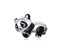 SBUTUXC Panda Bead Charm, 925 Sterling Silver, Black and White Enamel, Compatible with Snake Chain Bracelets, Necklaces, and Anklets