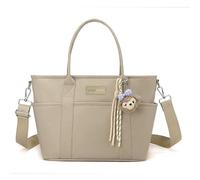 Sbuxhrkid Large Capacity Fashionable Crossbody Bag Waterproof Commuter Tote Shoulder Bag Ideal for Moms Stylish Work Bag for Daily Travel and Office Use (khaki)