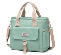 Sbuxhrkid Lunch Bag for Women Work,Insulated Lunch Box Extra Large Lunch Tote Bag,Wide-Open Tote Cooler Bag with Removable Shoulder Strap with Side Pocket,Lunchbag for Picnic Hiking Beach (Green)