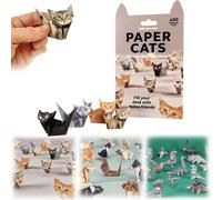 Sbyhbhyds 25 Pcs DIY Paper Cats Origami Kit,Fun Craft Activity for Adults Kids,Desk Decoration Gift for Animal Lovers,Fold Your Own Paper Cat Figures,Cute Kitten Origamis Papercraft (Cat)