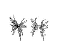 Sbyhbhyds Advanced Liquid Butterfly Open Ring Female Student Fashion Cool Personality Index Finger Ring Stack Rings for Teen Girls (C, A)