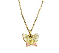 Sbyhbhyds Butterflies Drop Oil Super Fairy and Light Luxury Design Versatile Design Crystals Necklaces Real (Pink, One Size)