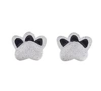 Sbyhbhyds Cat Footprint Mini Earrings Stud Animal Theme Design Gift Jewelry for Woman and Girls Earrings for Girls Ears (Silver, One Size)