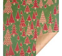 Sbyhbhyds Christmas Wrapping Paper 40×100cm Retro Xmas Tree Letter New Year Gift Wrapping Kraft Paper, Snowflake,Santas, Reindeer Party Present Wrapping Roll,Traditional Holiday Decor