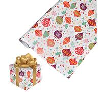 Sbyhbhyds Christmas Wrapping Paper for Kids, 51x75cm Cartoon Xmas Tree New Year Gift Wrapping Kraft Paper, Santas, Reindeer Snowflake Party Present Wrapping Roll,Traditional Holiday Decor