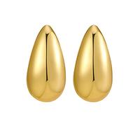 Sbyhbhyds Drop Geometric Small Earrings S925 Silver Needle C Shaped Golden Gourd Seed Cold Wind Earrings Creative Gifts Self Piercing Earrings Hoops (Gold, One Size)