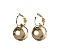 Sbyhbhyds European and American Wind Simple Pearl Earrings Hundred Matchs Retro Ear Hook Female Jewelry Womens Earrings Set (Gold, One Size)