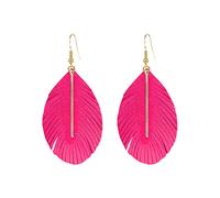 Sbyhbhyds Geometric Women's Metal Stick European and American Tassel Earrings Feather Sweet Earrings Nose Cuffs Dangling (B, One Size)