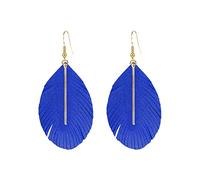Sbyhbhyds Geometric Women's Metal Stick European and American Tassel Earrings Feather Sweet Earrings Nose Cuffs Dangling (H, One Size)