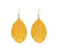 Sbyhbhyds Geometric Women's Metal Stick European and American Tassel Earrings Feather Sweet Earrings Nose Cuffs Dangling (C, One Size)