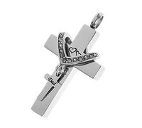 Sbyhbhyds Memorial Pendant Necklace Stainless Steel Keepsake Box Dad A Heart Necklace (Silver, One Size)