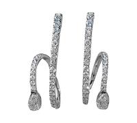 Sbyhbhyds Micro Inset Zircon Double Vertical Bar Geometric Earrings Name Warm Lady Everything with Light Luxury Ear Clip Earrings Set for Women (Gold, One Size)