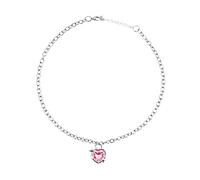 Sbyhbhyds Peach Galaxy Love Necklace Women's Light Luxury Small High Grade Sense Lnlaid Zircon Collar Chain Crystal Necklace Jewelry (Pink, One Size)