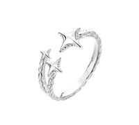 Sbyhbhyds The Simple and Sophisticated Design of The Star Ring is Suitable for All Occasions 2004 Ring (Silver, A)