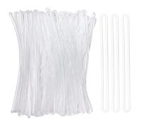 SBYURE 100 Pack Clear Plastic Luggage Loop Straps,Worm Loops for Luggage Tags,Plastic Name Tag Loop for Identification Cards ID,6 inch