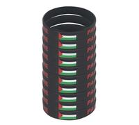 Sbyzm 10 PCS Palestine Flag Bracelet, Silicone Rubber Palestine Flag Wristband, Gaza Save Wrist Bangl Band Palestine Free